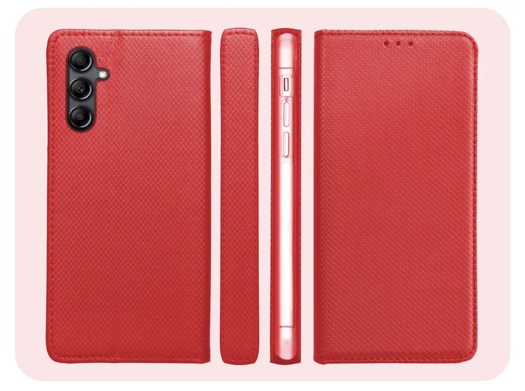 Etui z Klapką Do Samsung Galaxy A14 4G / 5G – Elegancja i Ochrona w Czerwonym