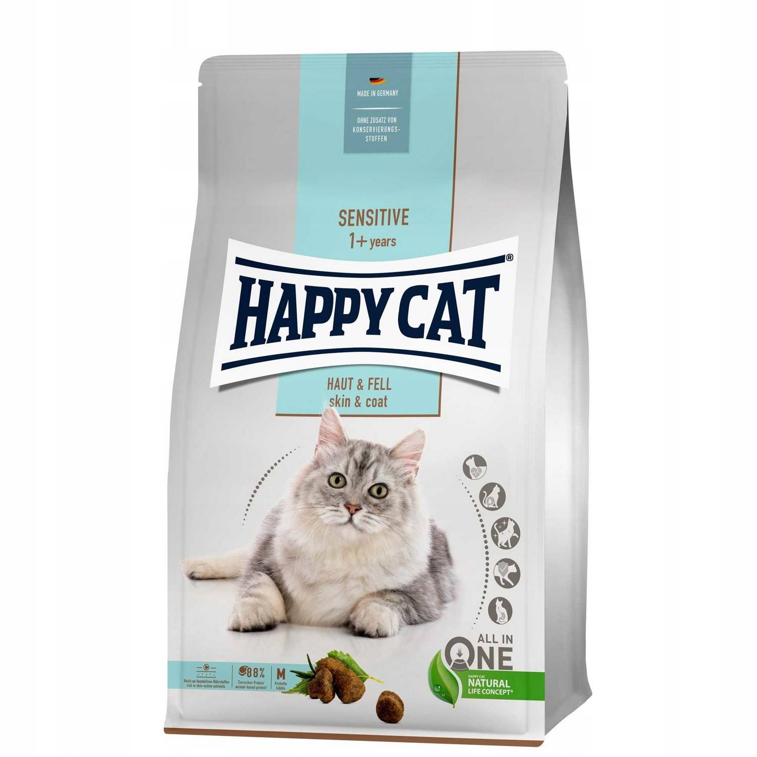 Happy Cat Sensitive Skóra i Sierść – Sucha karma dla dorosłych kotów 300g