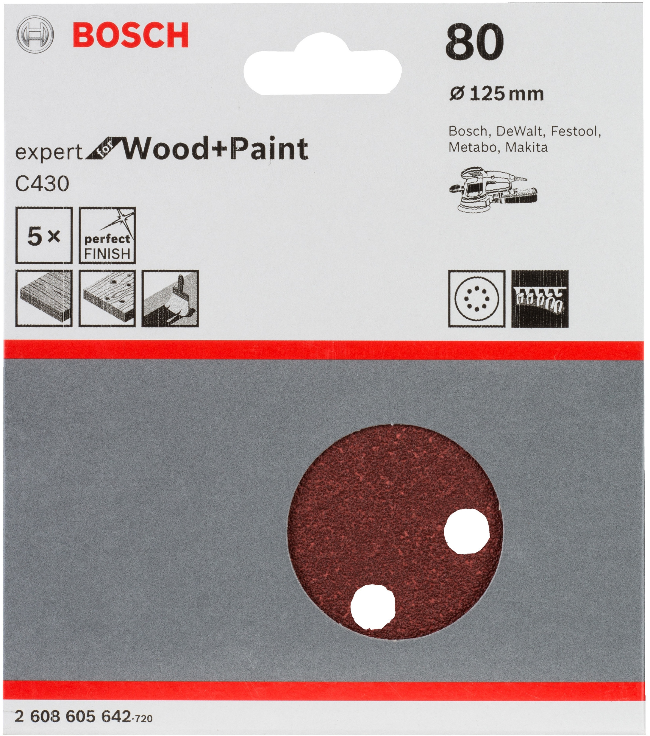 Papier ścierny Bosch C 430 D125MM do drewna – Wydajność i trwałość w szlifowaniu