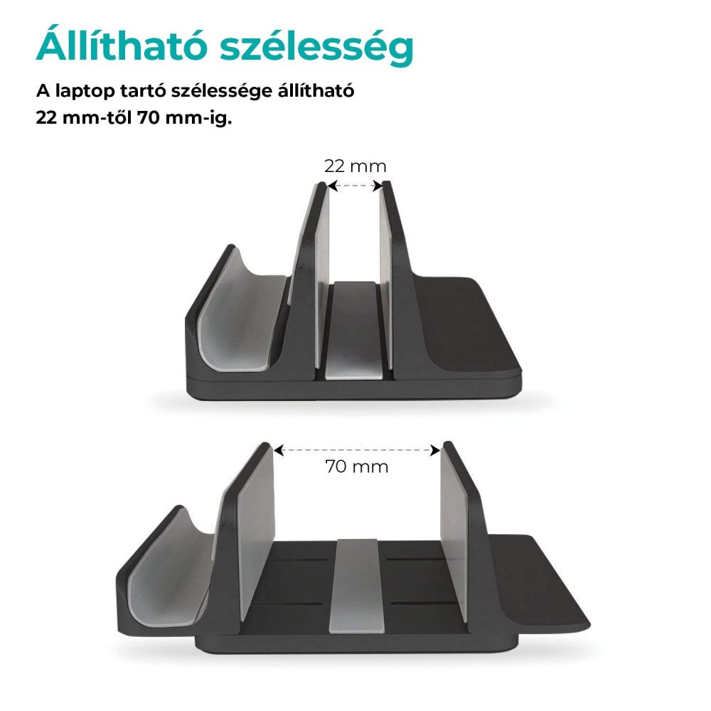 Regulacja szerokości – Idealne dopasowanie do różnych urządzeń (22 - 70 mm)