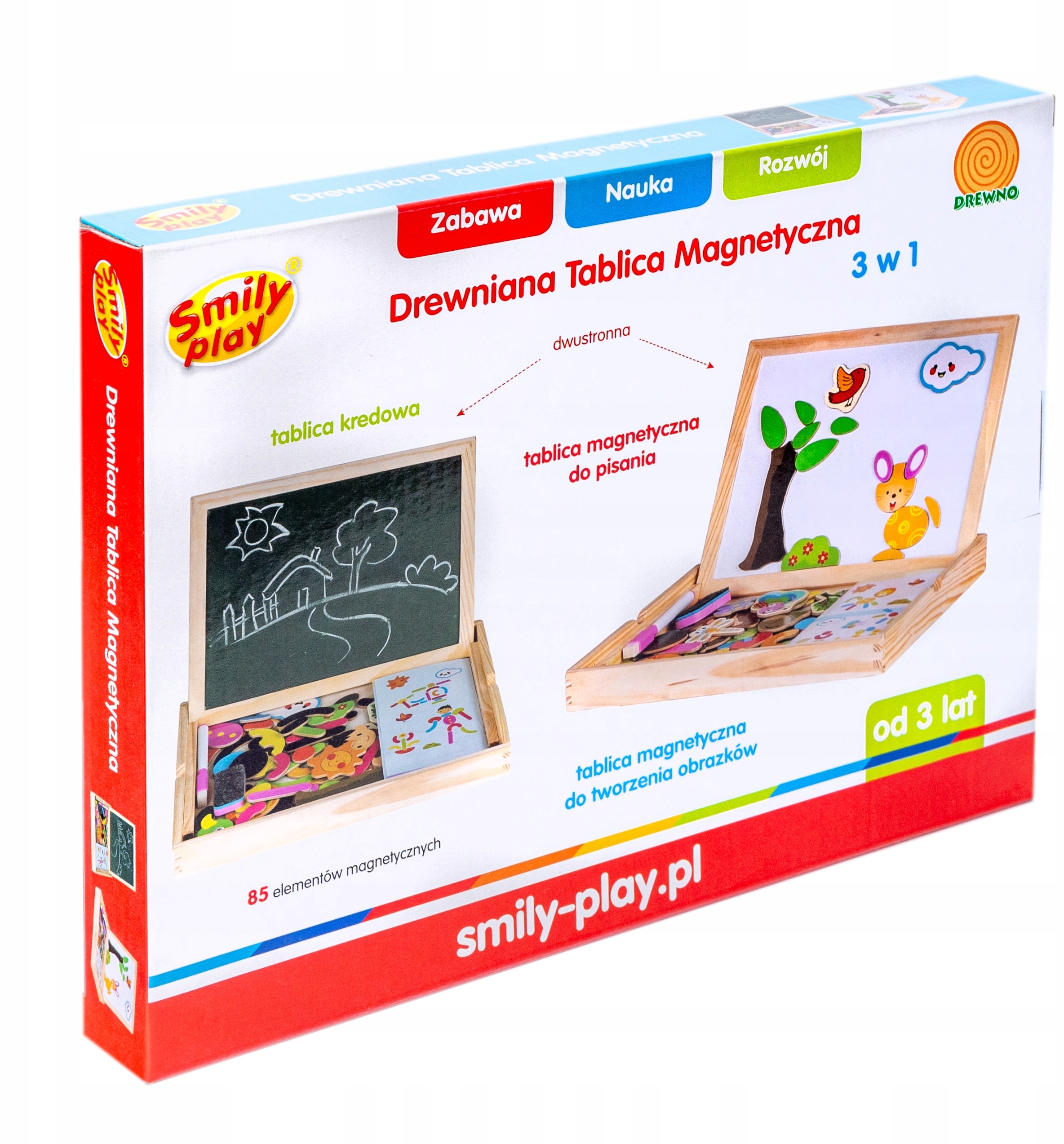 Drewniana tablica magnetyczna 3 w 1 – Idealna do nauki i zabawy