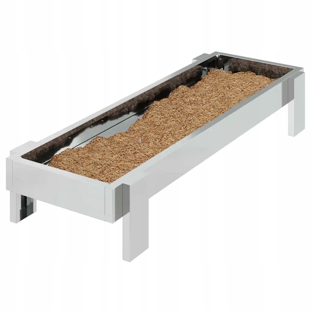 Koryto do karmienia kurczaków srebrny 80 x 28 x 13.5 cm – Idealne rozwiązanie dla Twoich ptaków