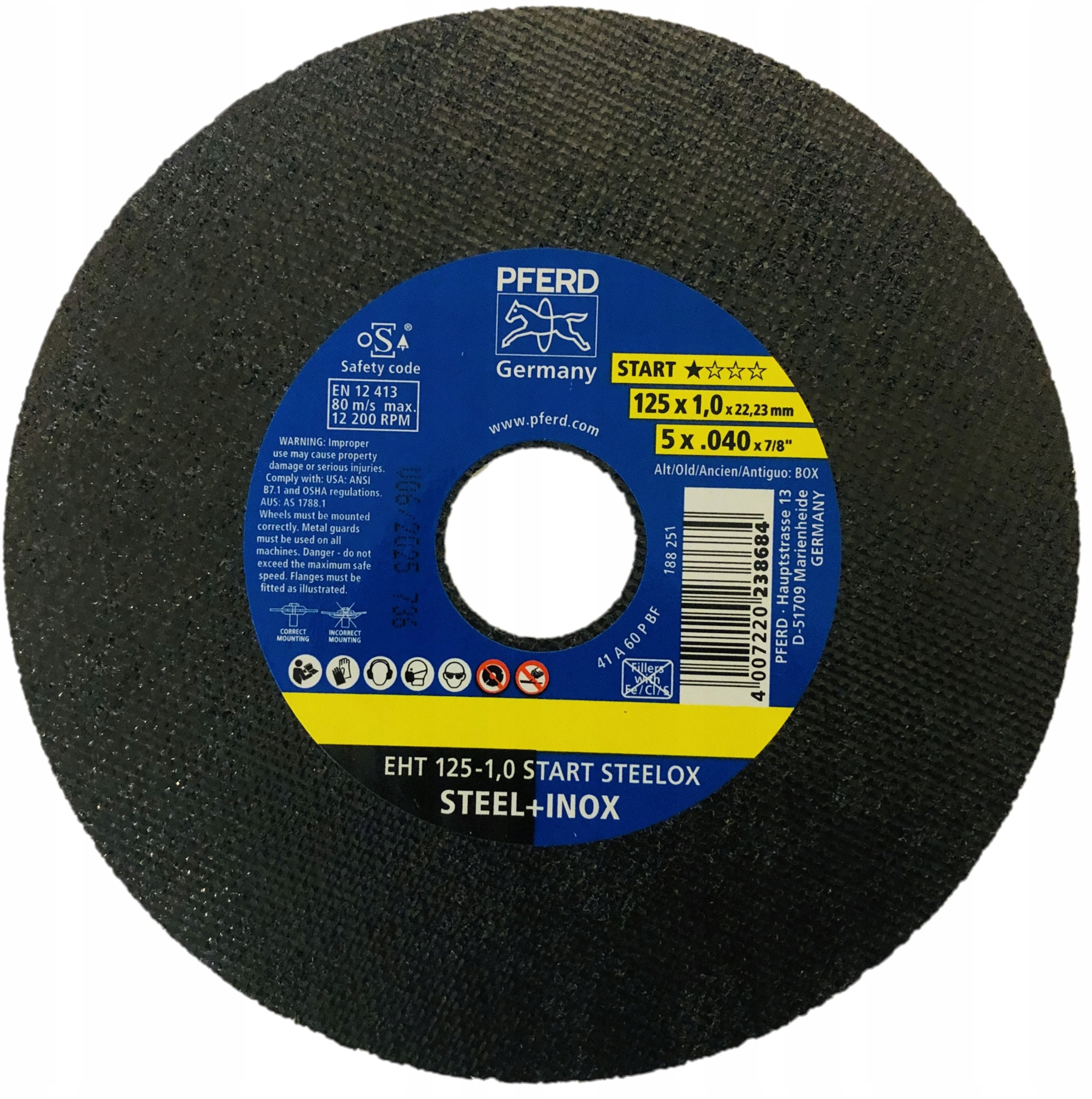 Tarcza do cięcia stali 125mm Pferd 125x1x22,2 mm – Wydajność i jakość w jednym