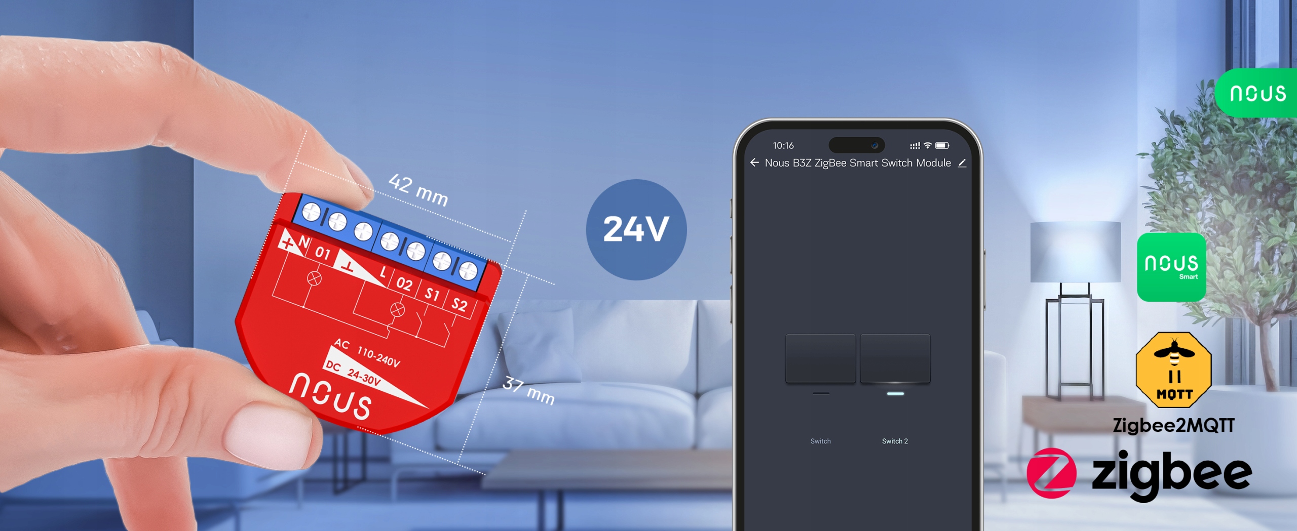 Zdalne sterowanie przez aplikację mobilną NOUS Smart Home