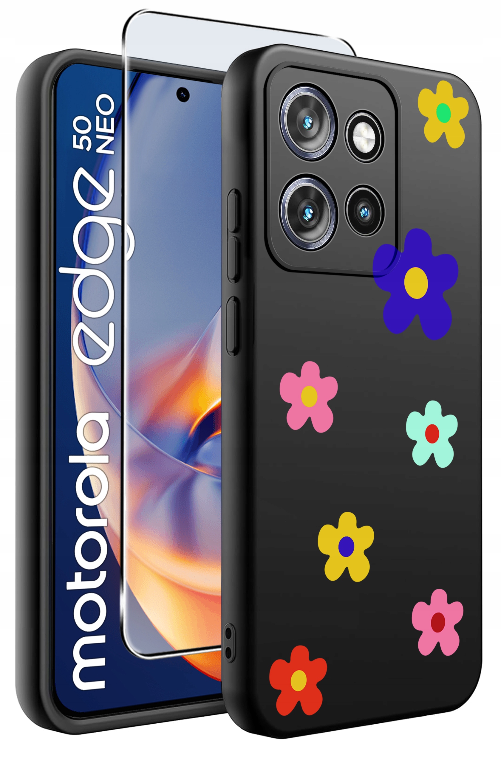 Etui do Motorola Moto EDGE 50 Neo WZORY | Silikonowe Matt Case + Szkło Hartowane 9H