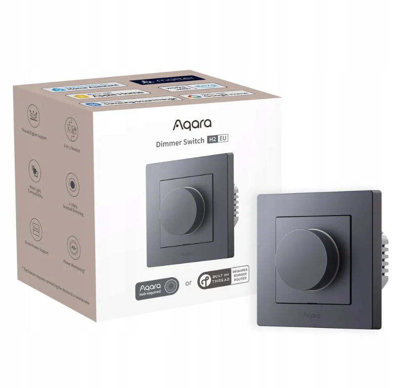 Aqara Dimmer Switch H2 EU Szary – Inteligentny Ściemniacz Światła z Pokrętłem