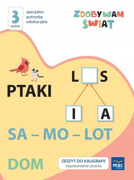 Zdobywam świat. Zeszyt do kaligrafii. Usprawnianie pisania. Poziom 3 – Doskonałe narzędzie do nauki pisania