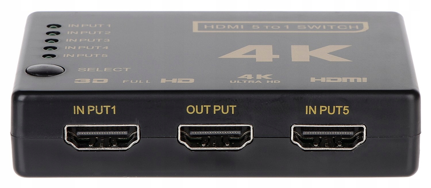 Liczba wejść i wyjść HDMI – 5 wejść, 1 wyjście