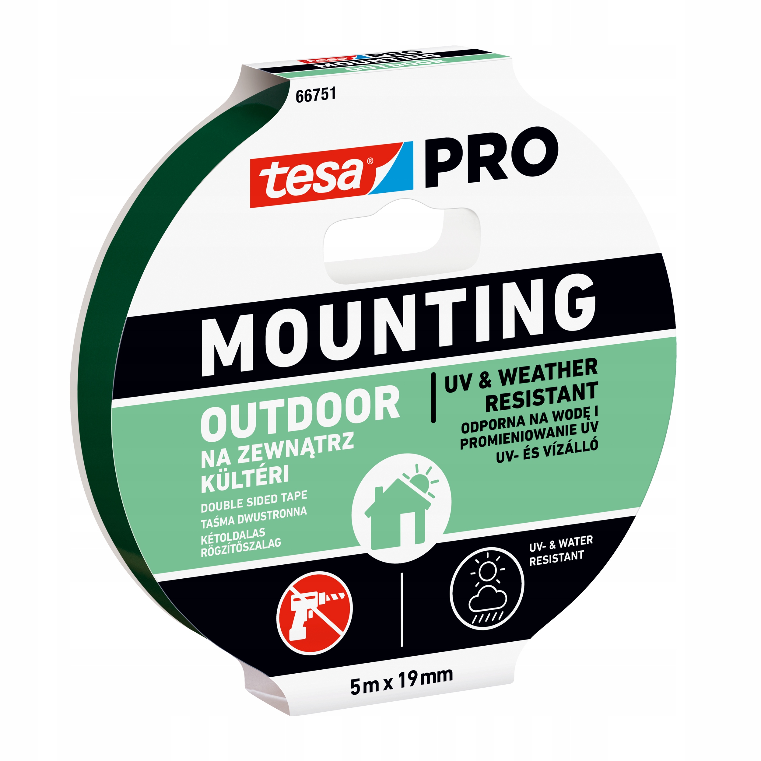 Taśma montażowa dwustronna Tesa PRO Outdoor 5m x 19mm – Niezawodne mocowanie na zewnątrz