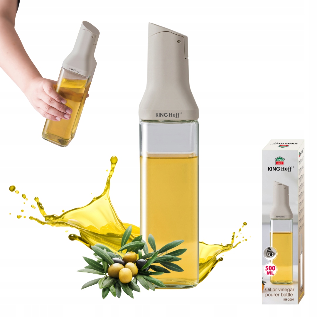 Szklana butelka z nalewakiem do octu i oliwy 500ml KH-2004 – Elegancja i funkcjonalność w Twojej kuchni