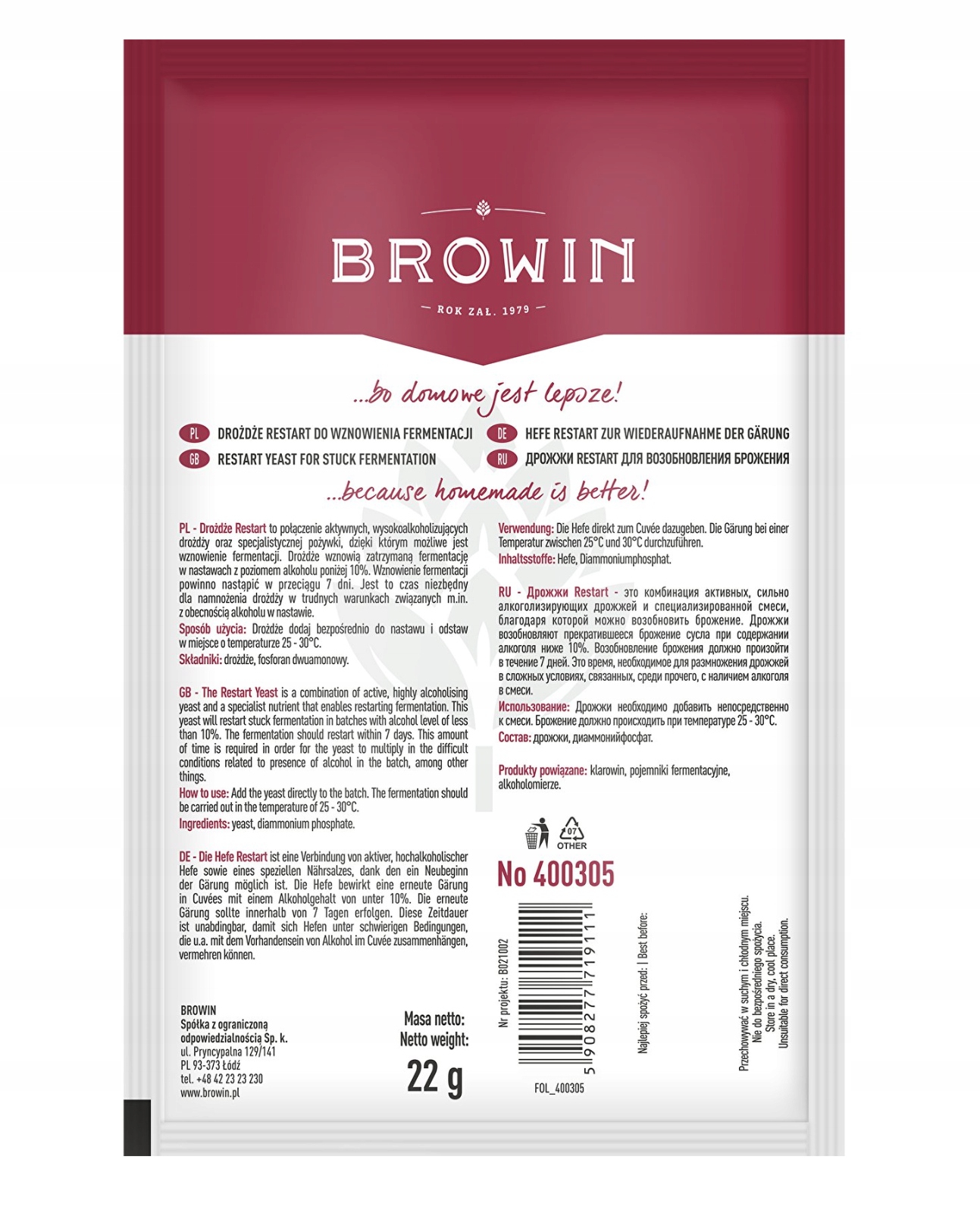 Wznowienie fermentacji w winach o niskiej mocy