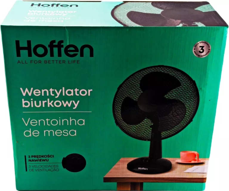 Wiatrak - Wentylator biurkowy 35W - Czarny – Idealne rozwiązanie na upalne dni