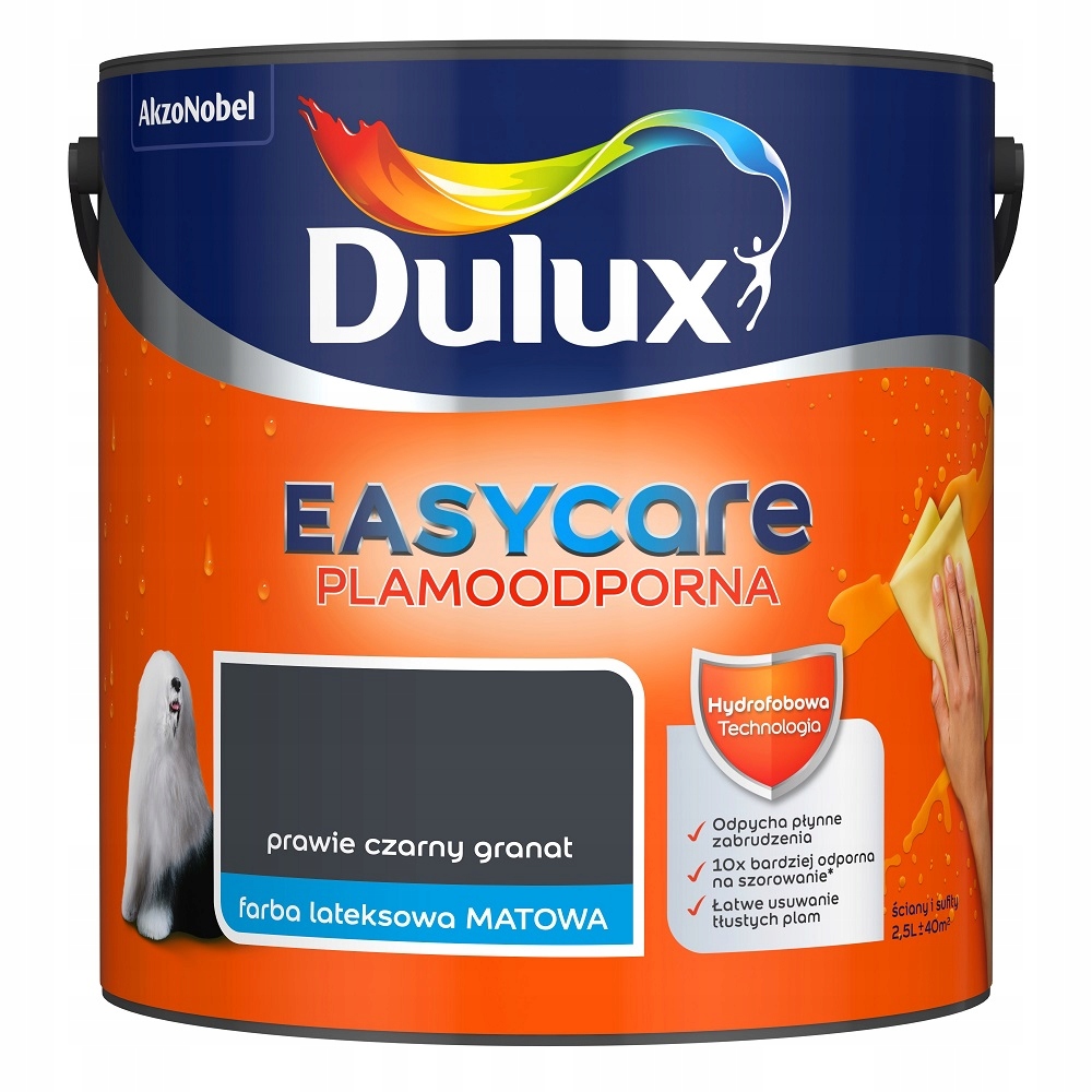 Dulux EasyCare farba lateksowa ścienna Prawie Czarny Granat 2,5L – Idealne rozwiązanie dla Twojego wnętrza