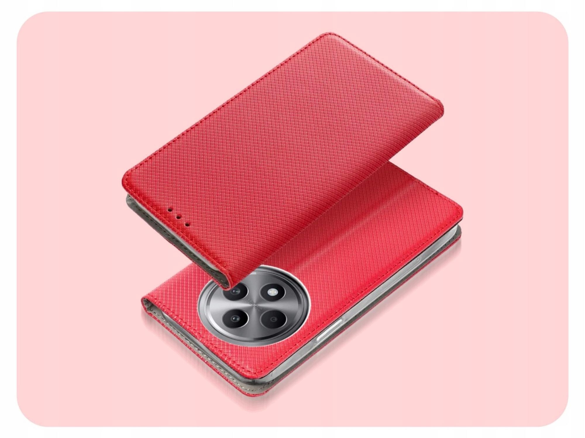 Etui z Klapką Do Oppo Reno12 F 4G / 5G / FS 4G / 5G (Czerwone) – Elegancja i Ochrona w Jednym