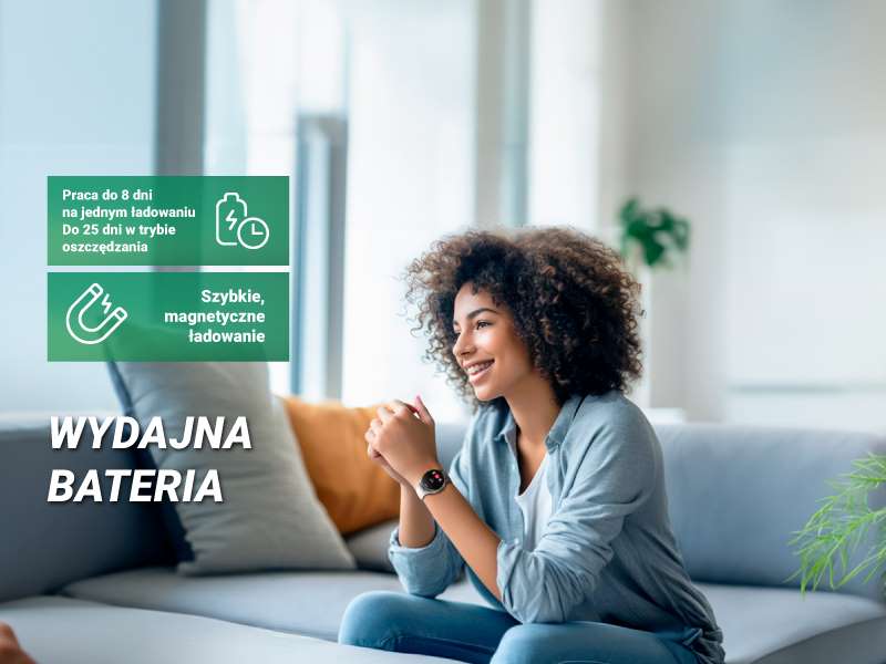 Długa żywotność baterii smartwatcha Hama i szybkie ładowanie