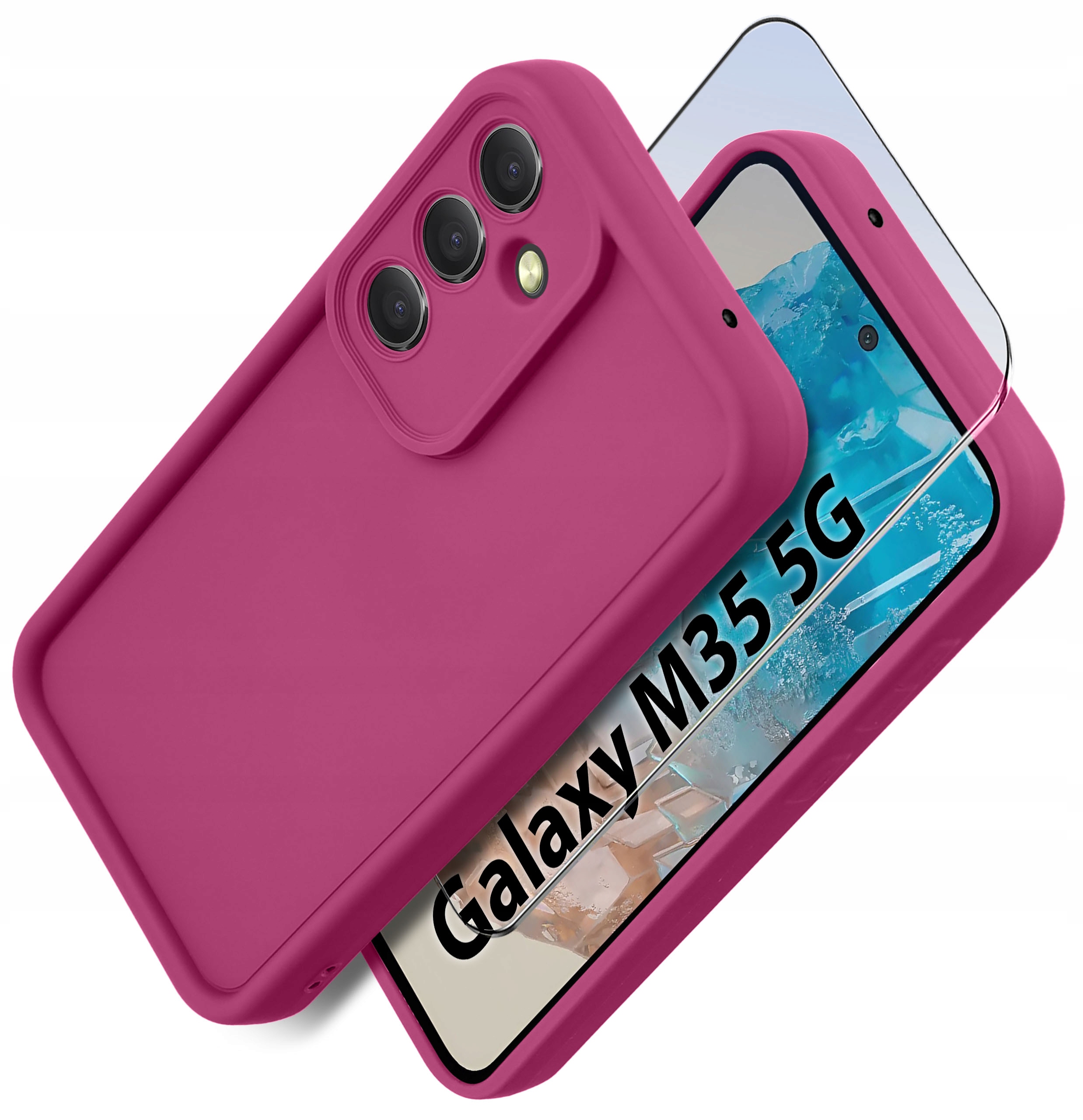 Etui do Samsung M35 5G silikonowe MATOWE + Szkło ochronne na ekran 9H – Ochrona i styl w jednym