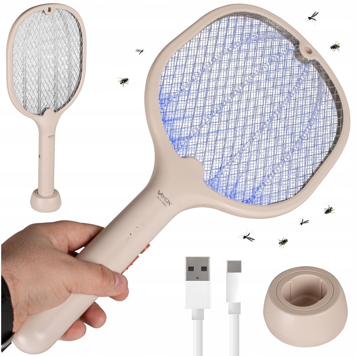 Elektryczna pułapka na owady paletka lampa owadobójcza 2xSMD 500mAh IKV-960 VAYOX – Skuteczna ochrona przed insektami