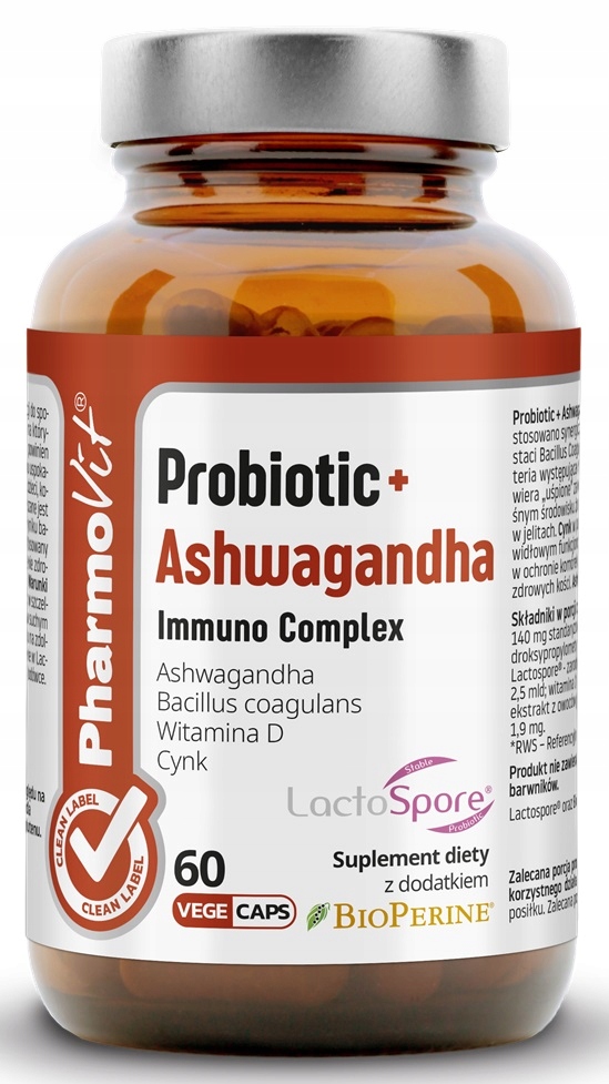 PHARMOVIT Probiotic + Ashwagandha – Suplement diety dla zdrowia i odporności