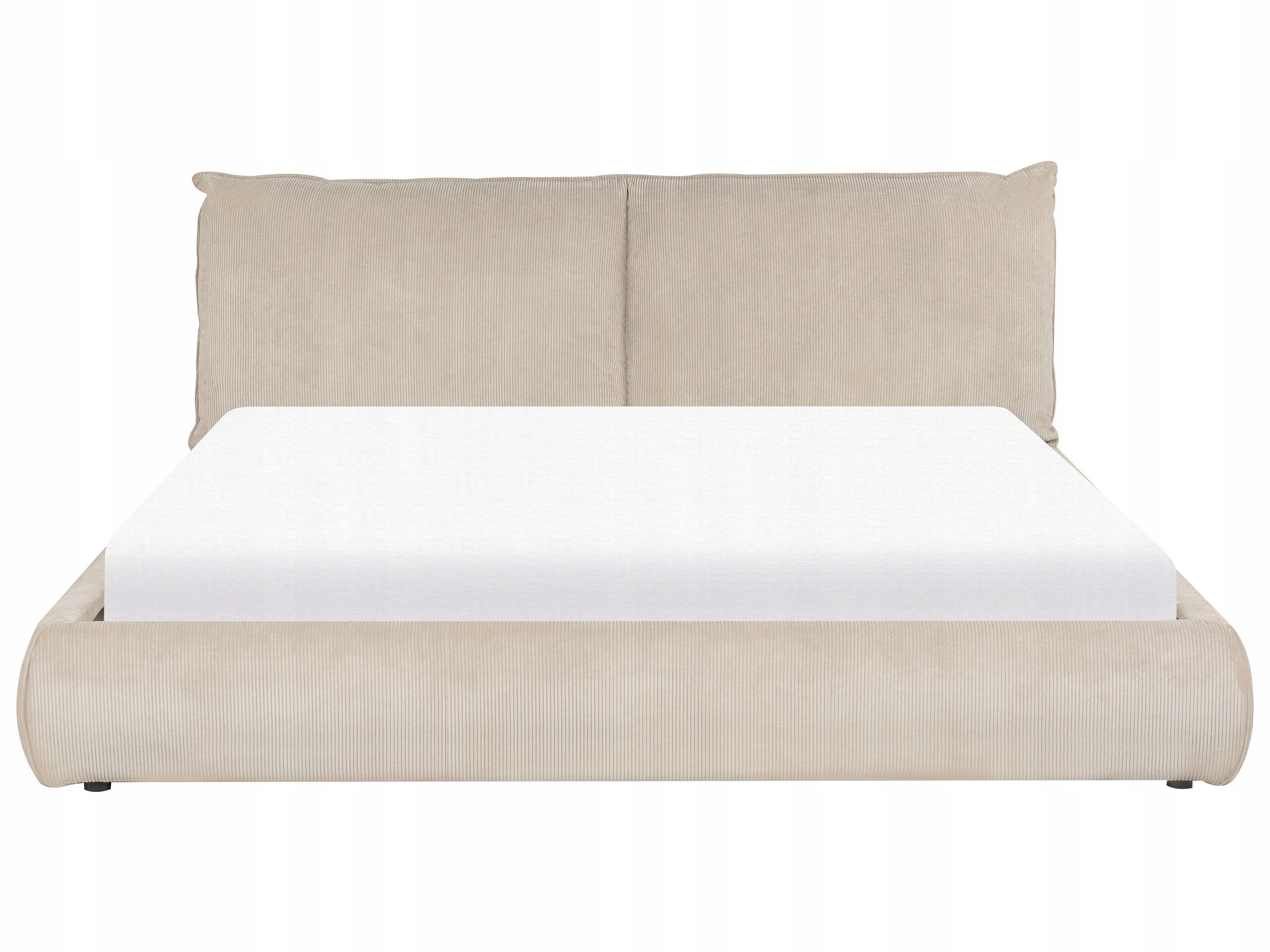 Łóżko Sztruks VINAY 180 x 200 cm Beżowoszary – Elegancja i komfort w Twojej sypialni