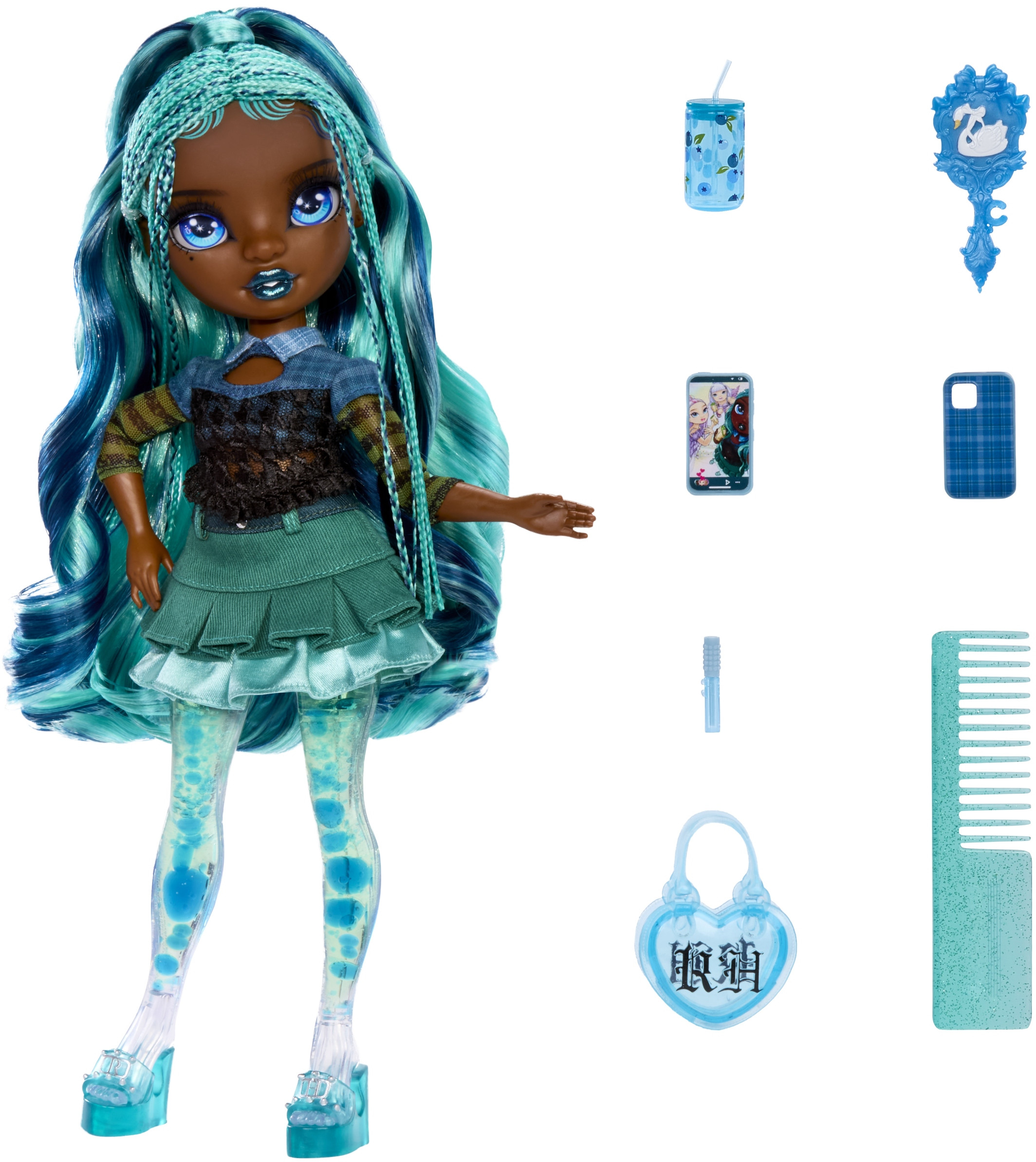 Stylowe akcesoria – kubek, telefon i lusterko w zestawie