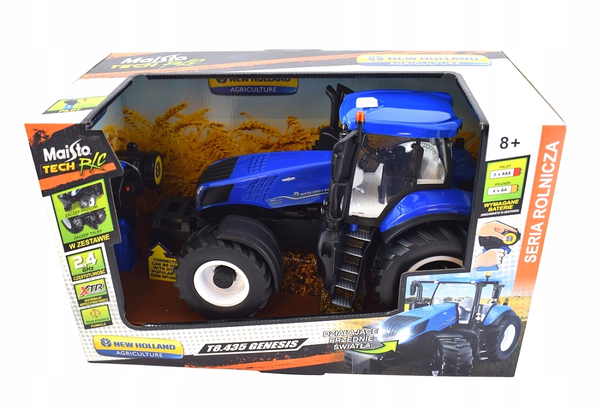 MAISTO 82721 Traktor na radio NEW HOLLAND T8.435 GENESIS – Zdalnie sterowany pojazd dla dzieci