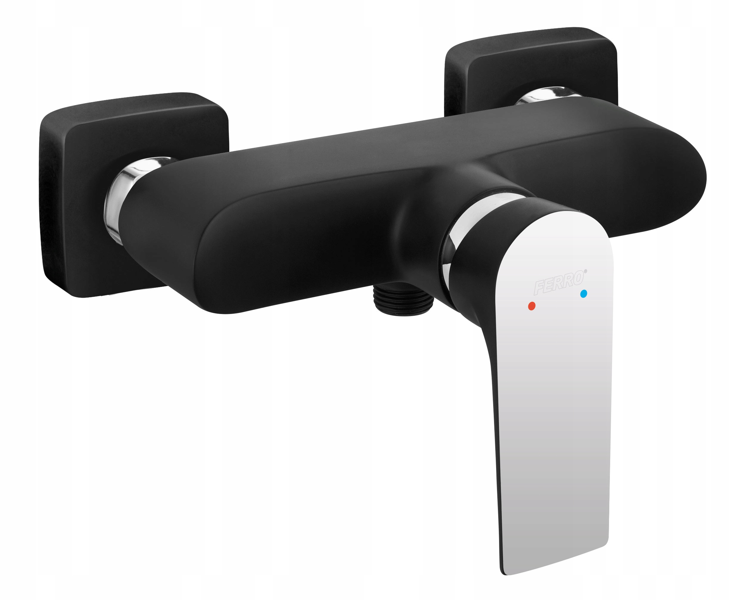 Bateria prysznicowa Ferro BAT. ALGEO SQUARE NATRYSKOWA ŚCIENNA CZARNY – Elegancja i nowoczesność w Twojej łazience