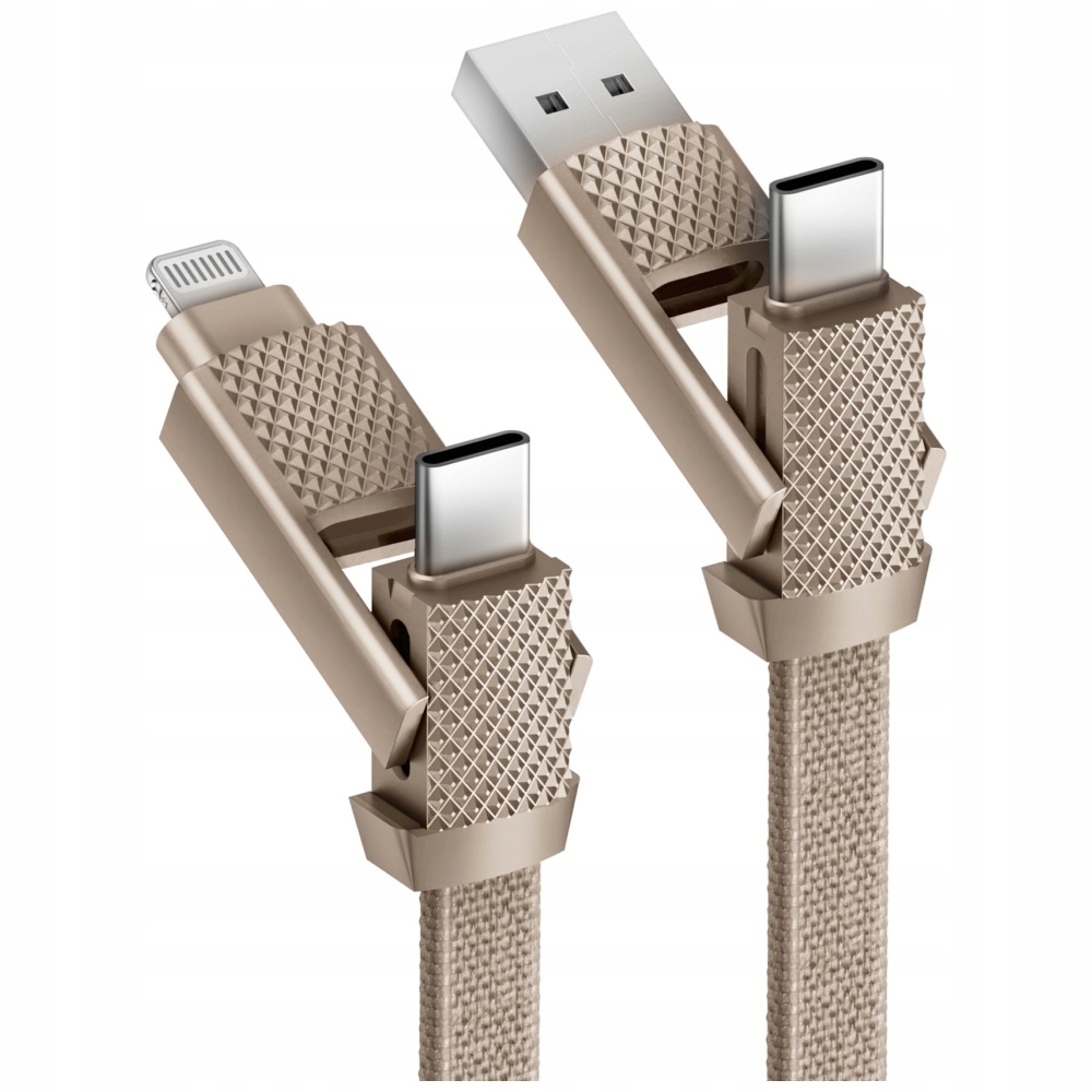 Cztery wymienne złącza: USB-A, USB-C, USB-C i Lightning