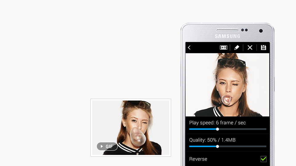 Fun selfie experience with animated GIF