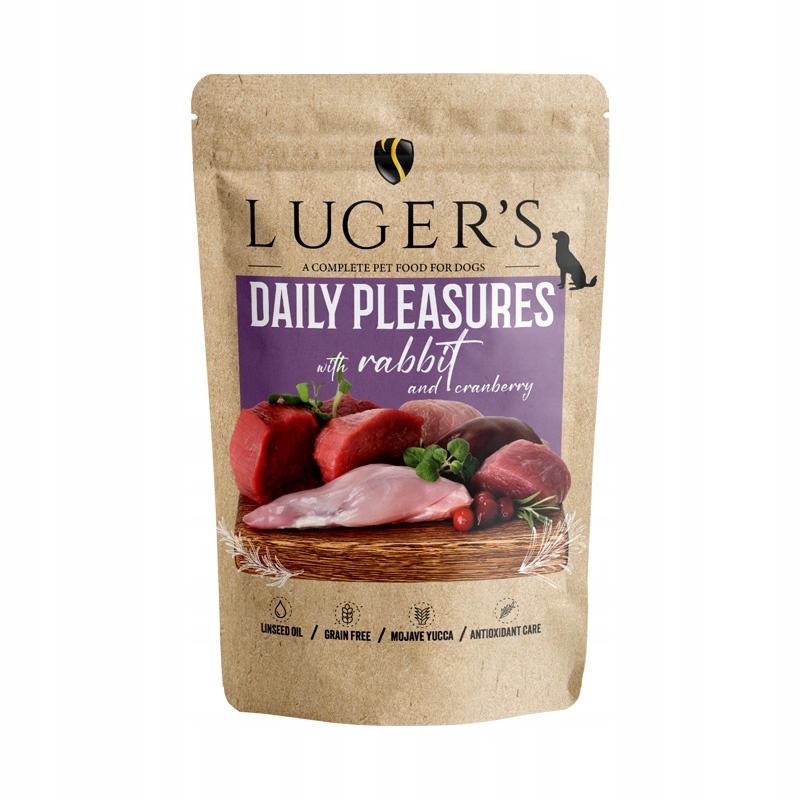 Karma mokra dla psa Luger's Daily Pleasures z królikiem i żurawiną – Pełnowartościowe odżywianie dla Twojego pupila