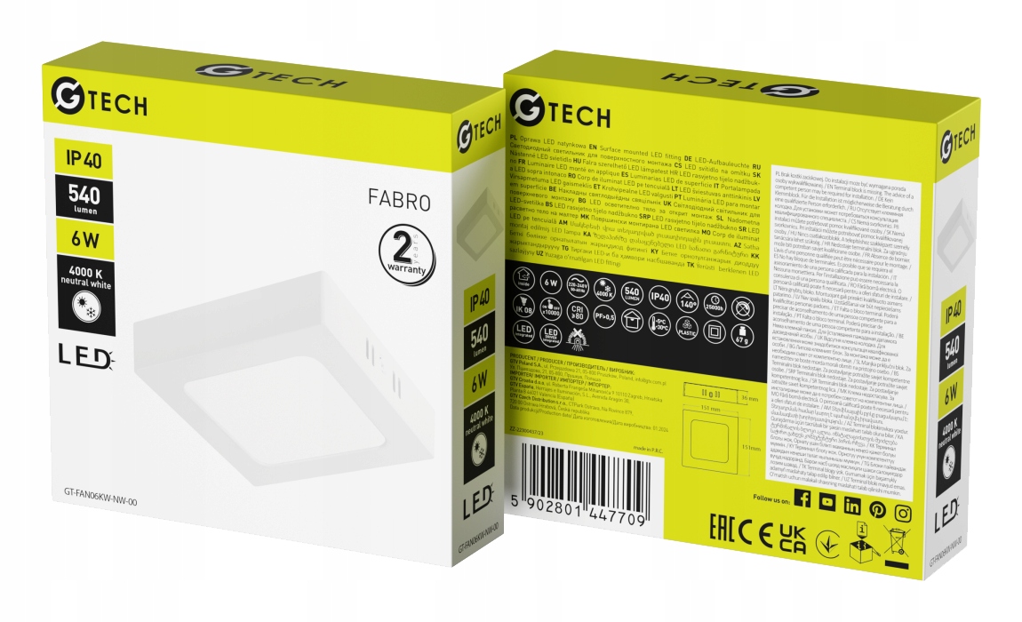 Wysoka jasność 540 lm – Idealne oświetlenie do biur i salonów