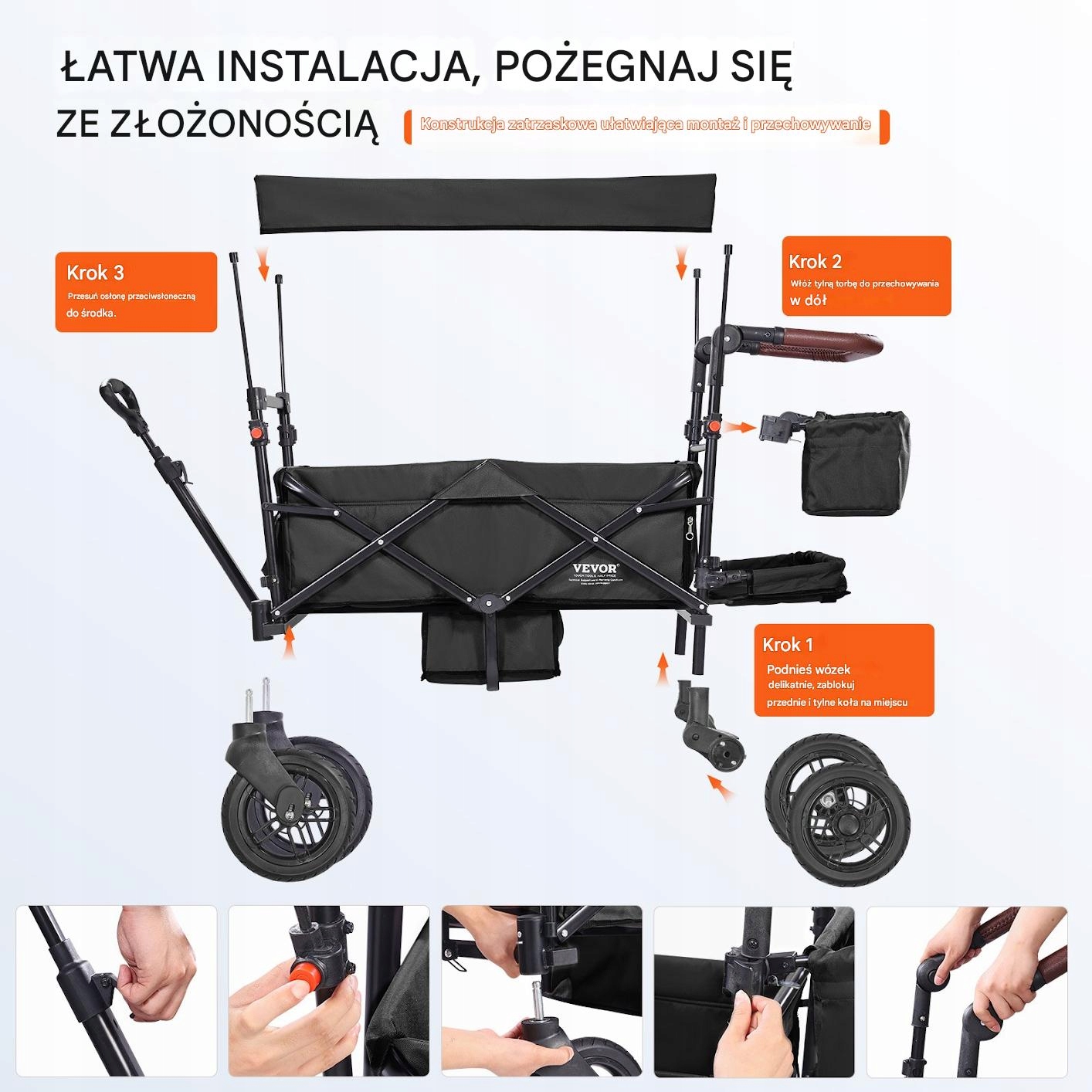 Regulowana Wysokość Rączki dla Wygody Rodzica