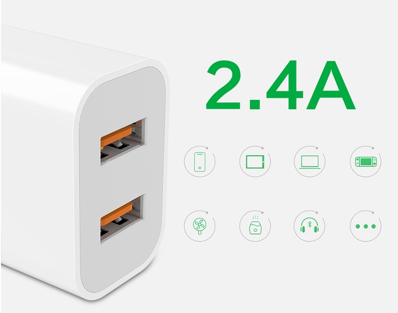 Wydajność ładowania 2.4A i moc 12W