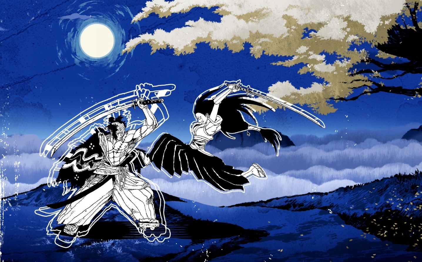 Ręcznie rysowana grafika w tradycyjnym japońskim stylu