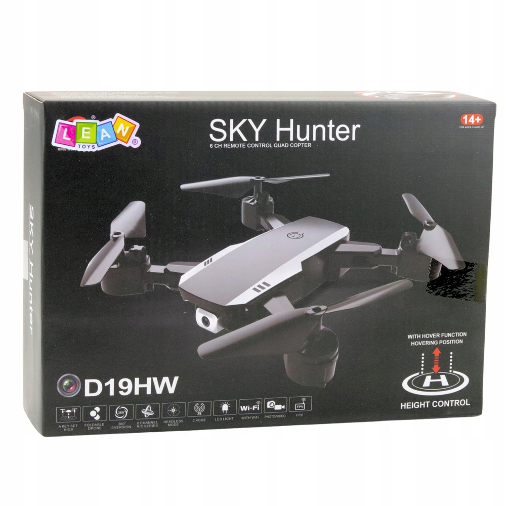 Dron Sky Hunter D19HW Kamera FVP Wi-Fi Pilot Z Uchwytem Na Telefon Etui – Idealny dla entuzjastów latania