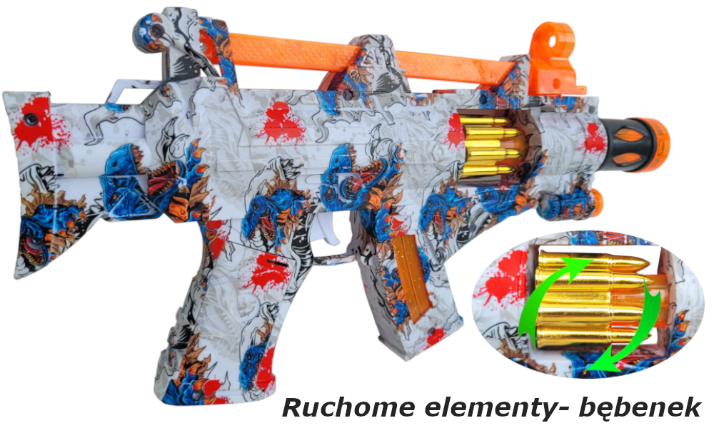 Karabin Pistolet Światło Dźwięk Efekty Ruchome Naboje 31 cm Tomdorix