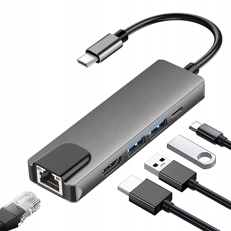 Karta sieciowa USB-C RJ45 + HDMI K-03 – Idealne rozwiązanie dla laptopów