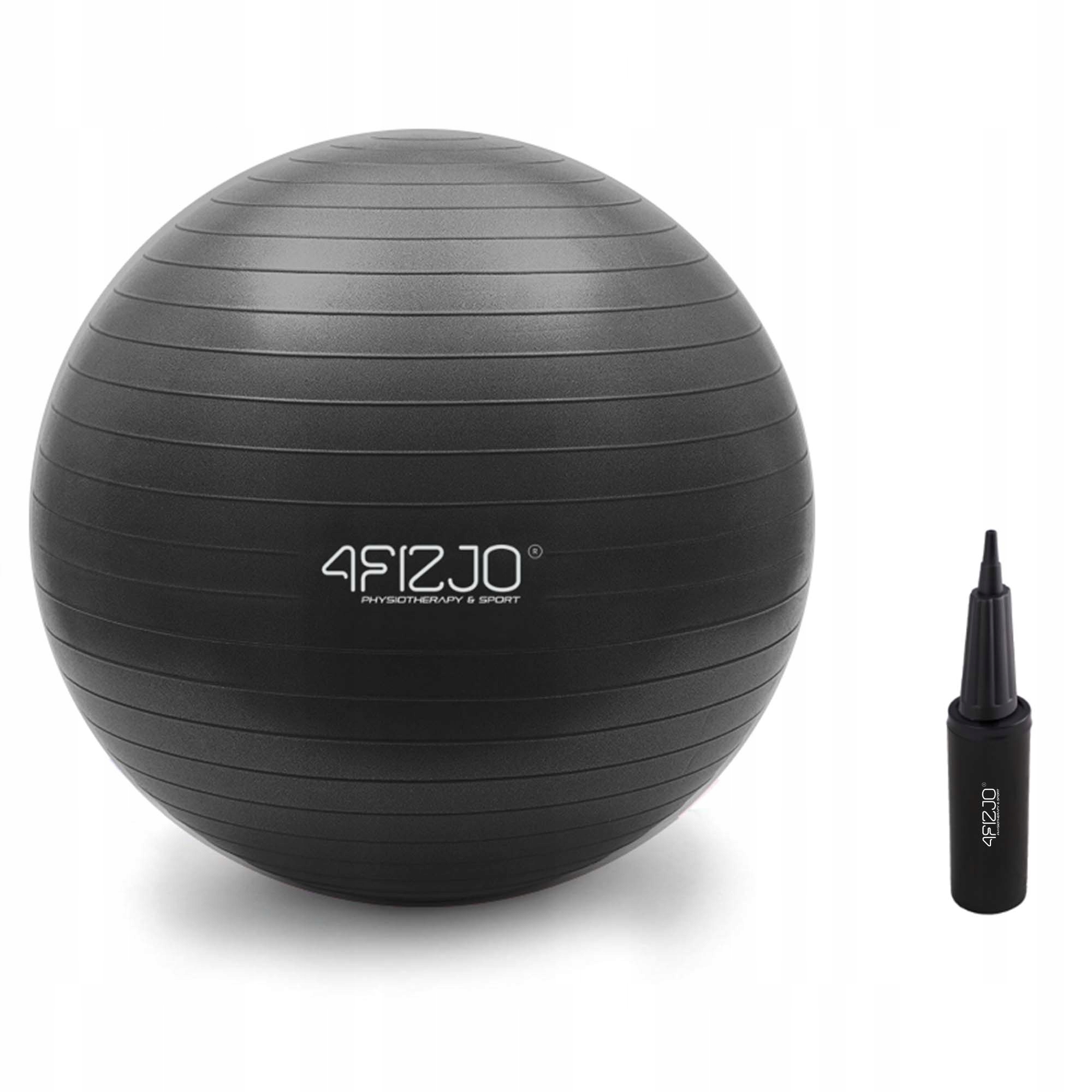 Piłka gimnastyczna rehabilitacyjna 65 cm Reh Ball czarna z pompką – Idealna do treningu i rehabilitacji