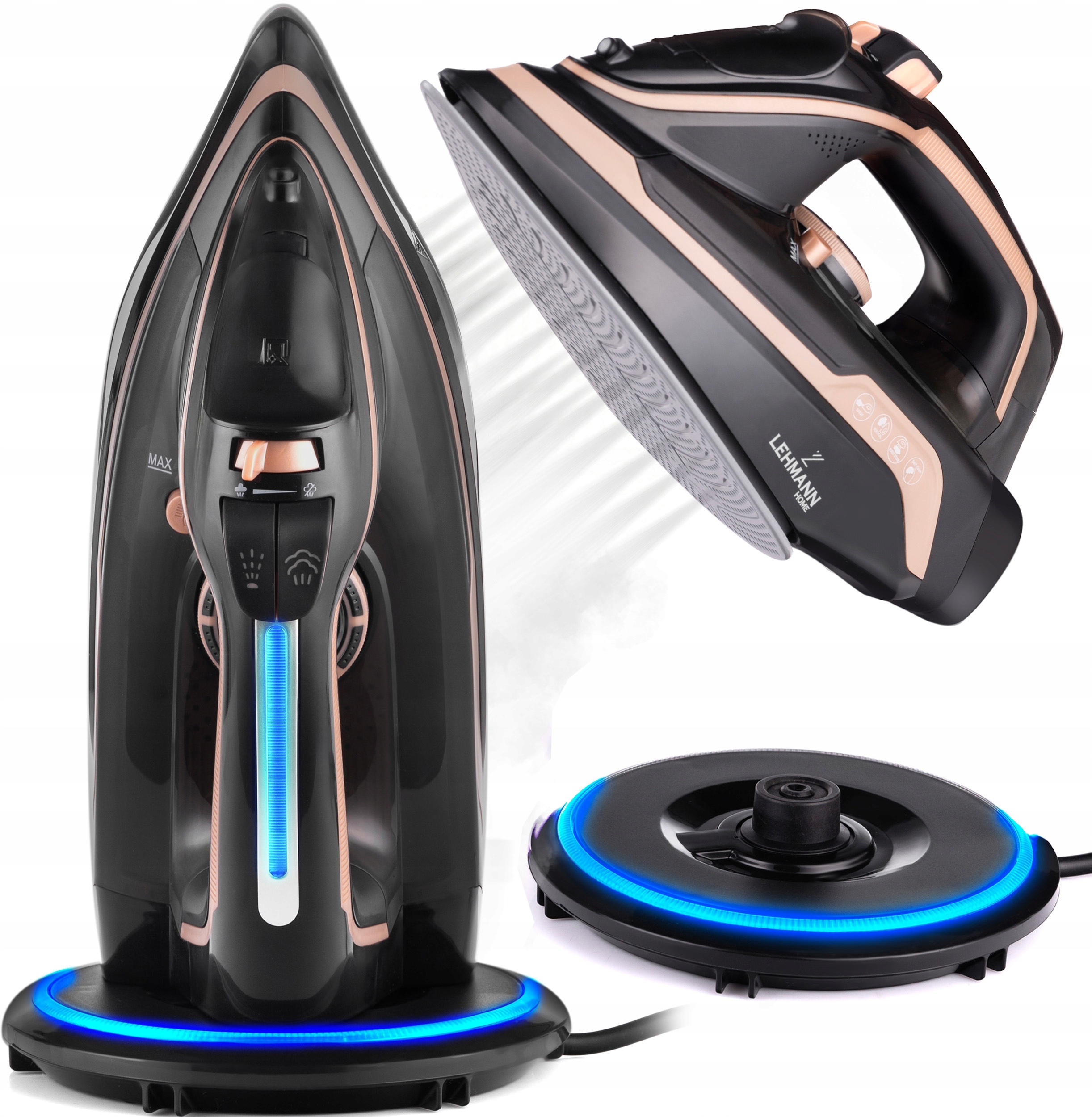 Żelazko parowe bezprzewodowe Lehmann Pargo Golden Rose – Prasowanie bez ograniczeń