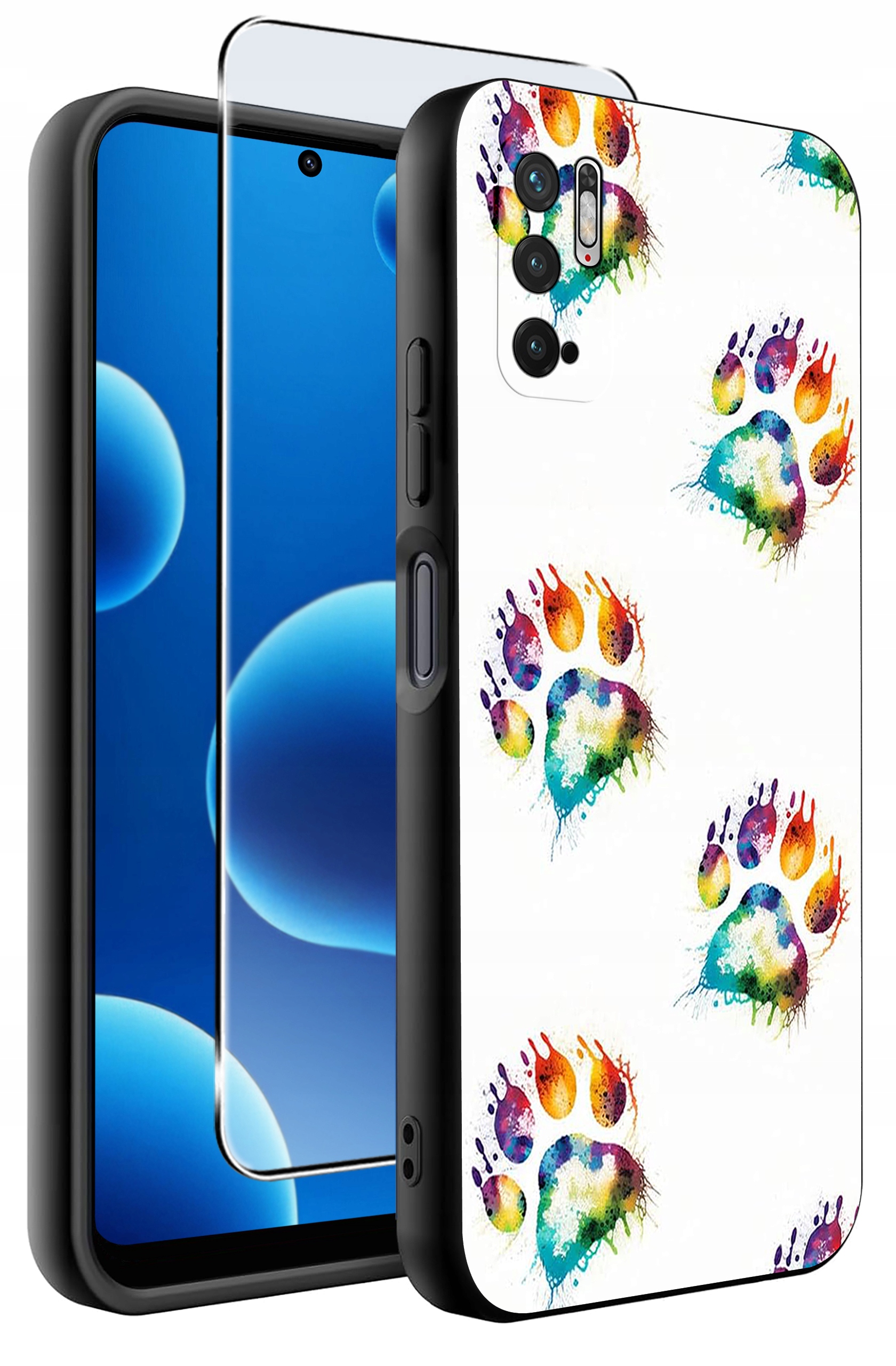 ETUI do Xiaomi Redmi Note 10 5G | WZORY | SILIKONOWE MATT CASE + SZKŁO HARTOWANE 9H