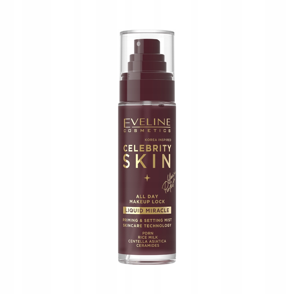 EVELINE Celebrity Skin All Dal Makeup Lock Liquid Miracle – Mgiełka utrwalająca makijaż dla promiennej cery