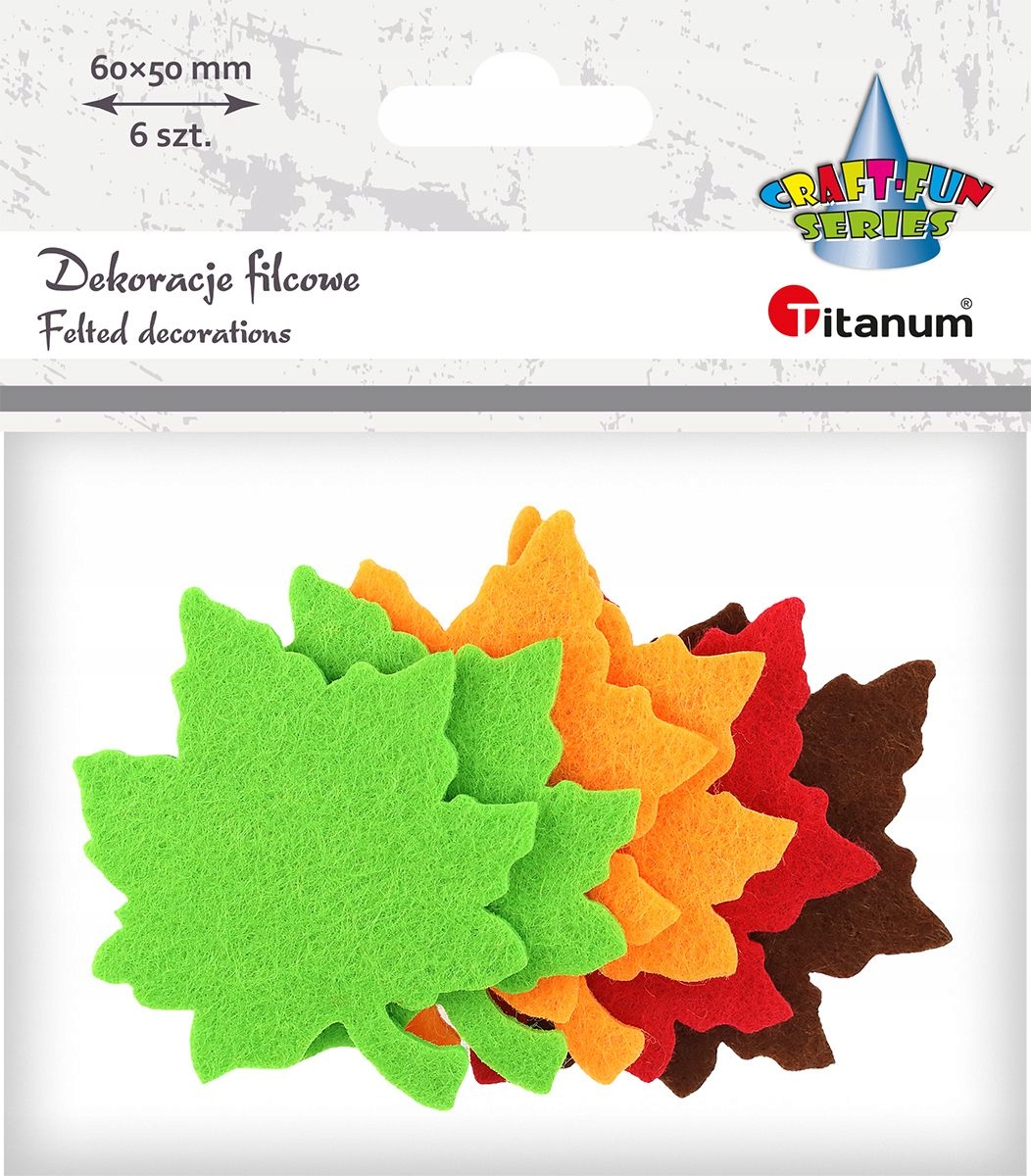 Filcowe liście klonu 50x60mm 6szt – Idealne do dekoracji