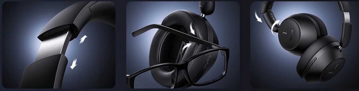 Komfortowa konstrukcja – Ultra-miękkie nauszniki i regulowany pałąk