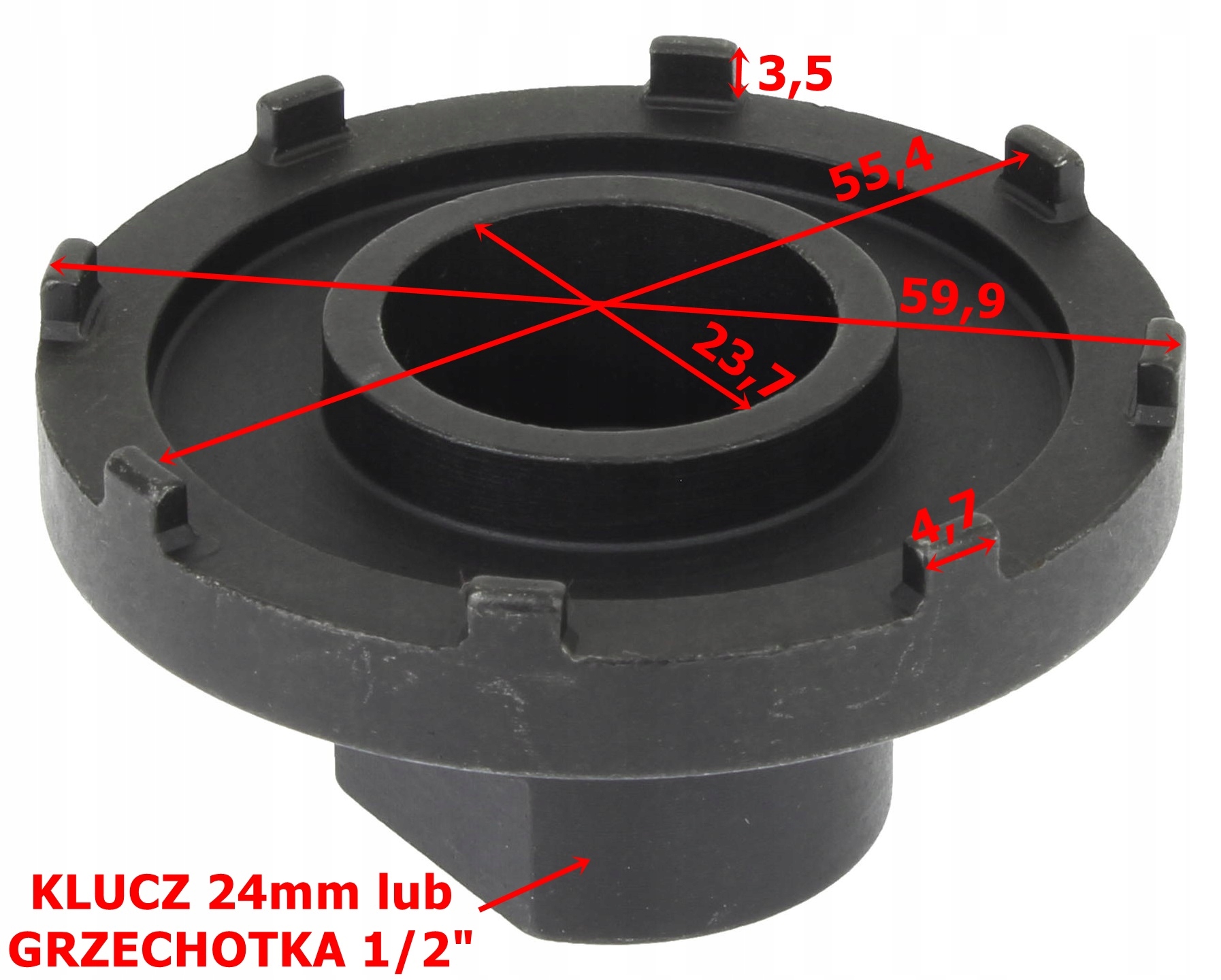 Średnica zewnętrzna klucza – 59,9 mm