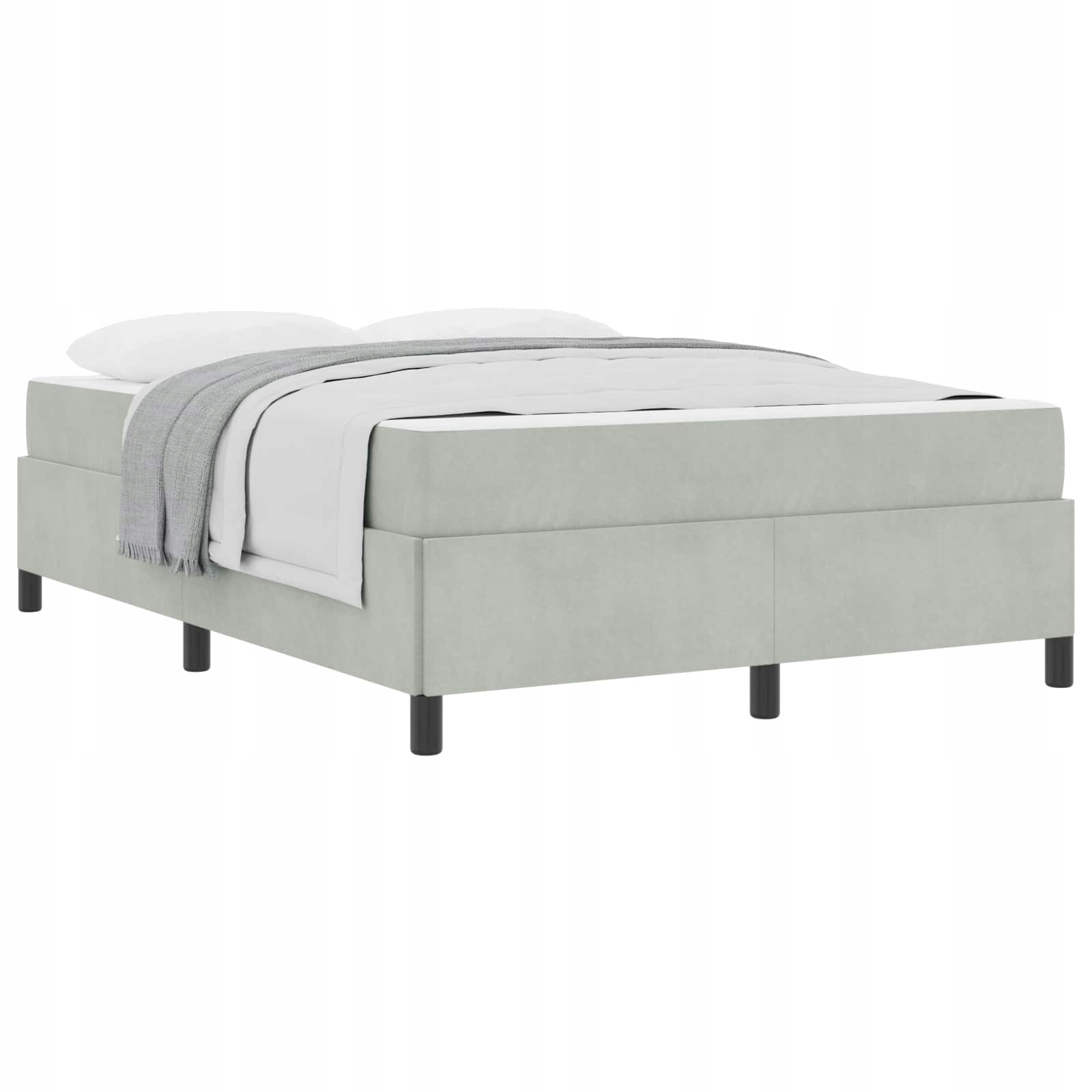 Ramka łóżka z materacem Jasnoszary 140 x 190 cm – Idealne połączenie stylu i komfortu