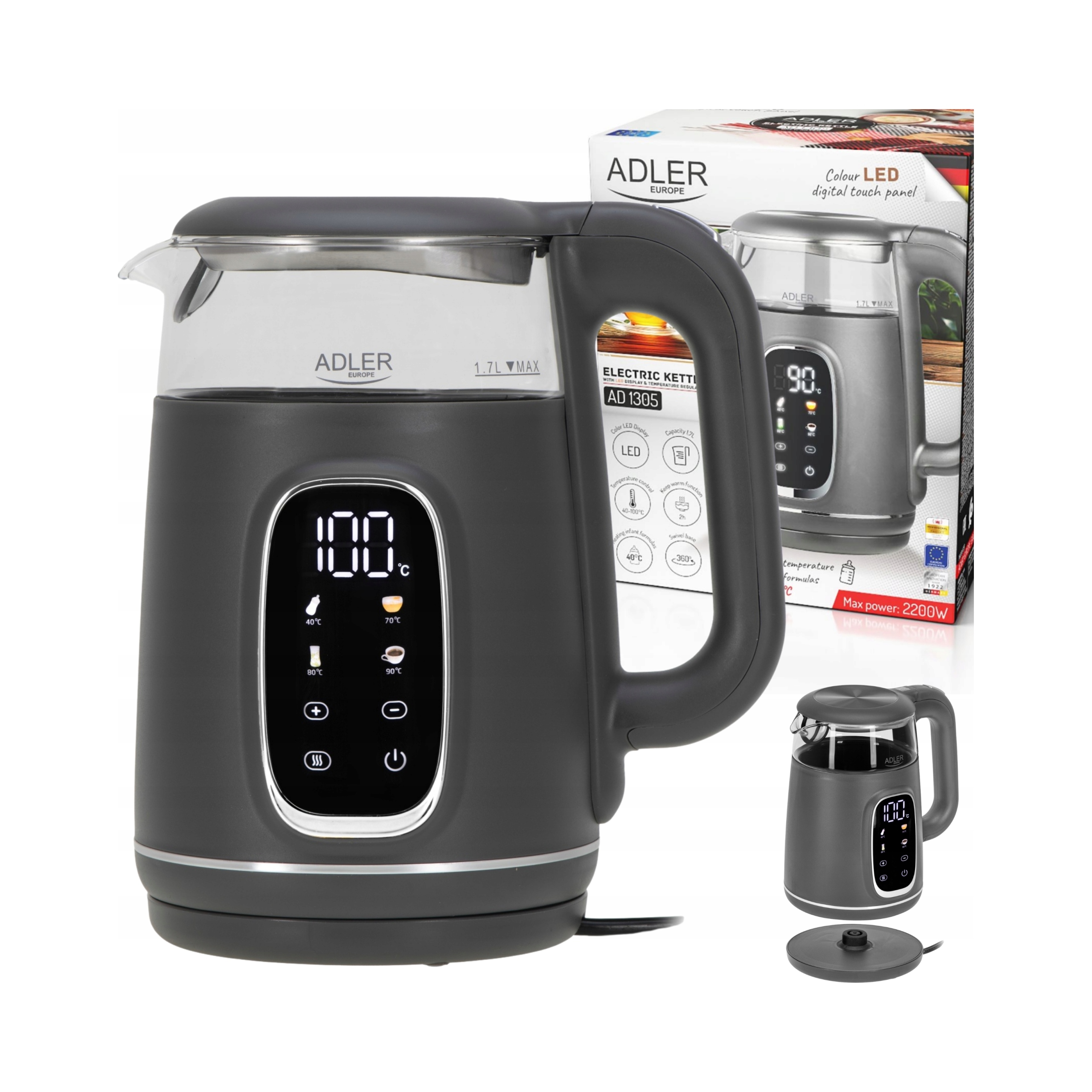 Czajnik Elektryczny 2200W Szklany z Regulacją Temperatury 1,7L – Nowoczesne rozwiązanie dla Twojej kuchni