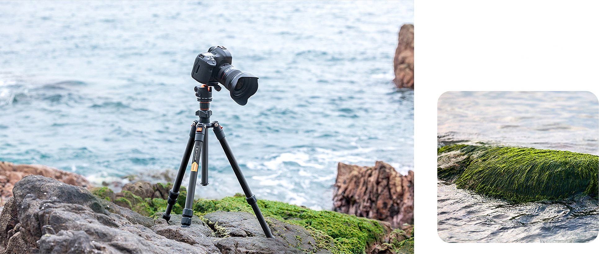 Statyw K&F Concept K-series K254C2 z głowicą kulową - Wygodne rozkładanie