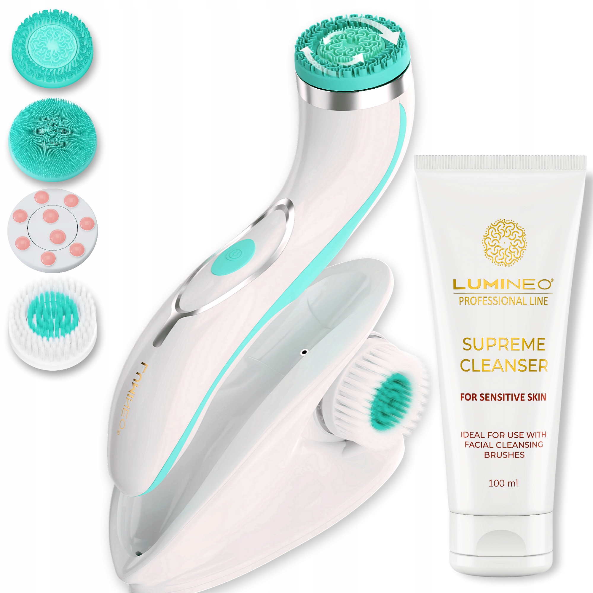 LUMINEO Professional Line Szczoteczka do twarzy Brush Pro turkusowa – Innowacyjna pielęgnacja w Twoim domu