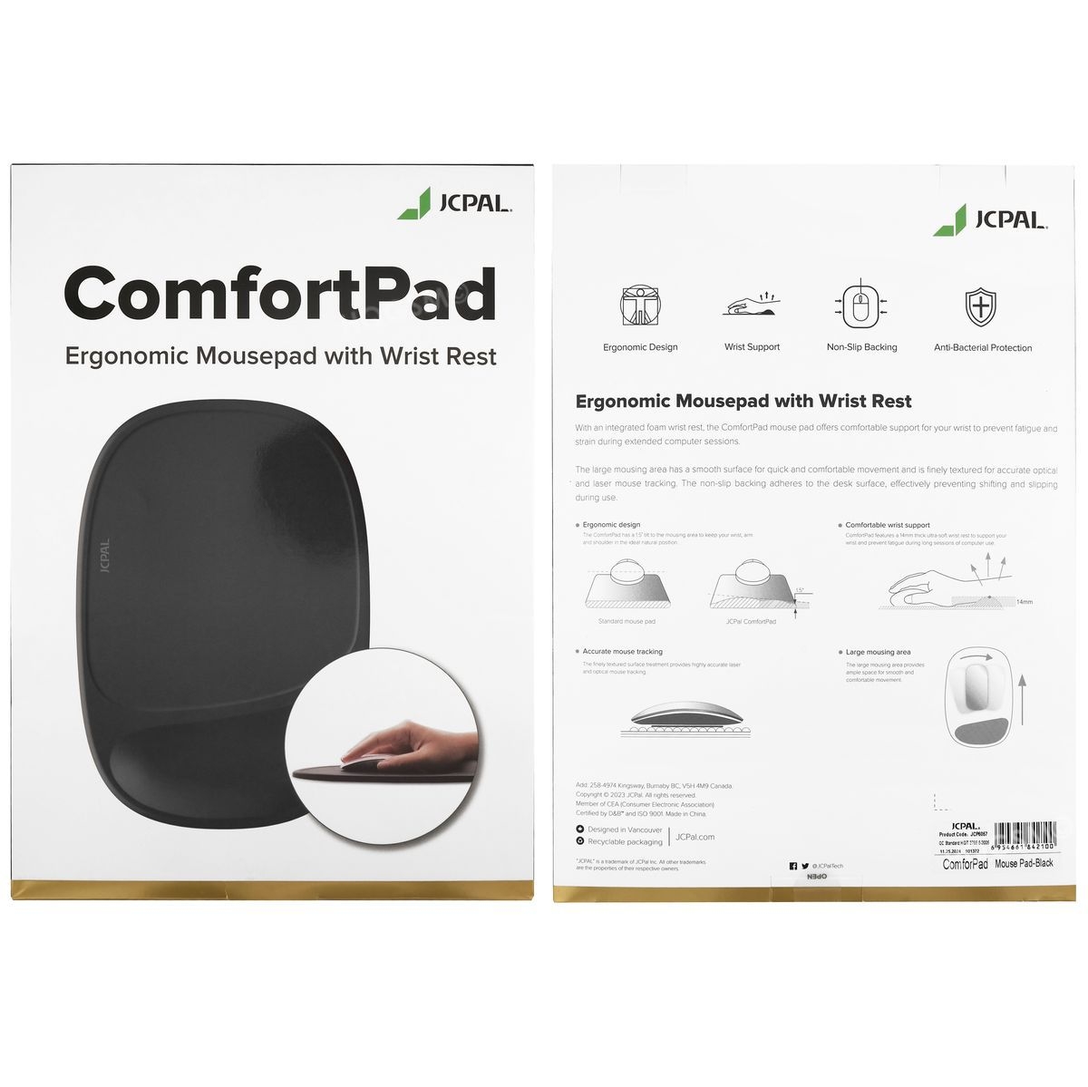 JCPal Ergonomic Mousepad – Ergonomiczna Podkładka pod Myszkę z Żelowym Wsparciem
