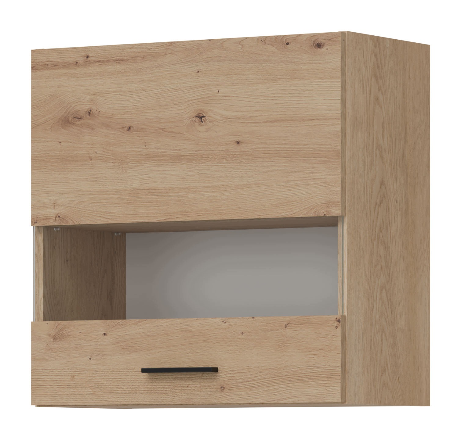 Szafka górna z witryną 60 cm LP wisząca kuchenna Pati PK05/PF34 Dąb Artisan – Elegancja i funkcjonalność w Twojej kuchni