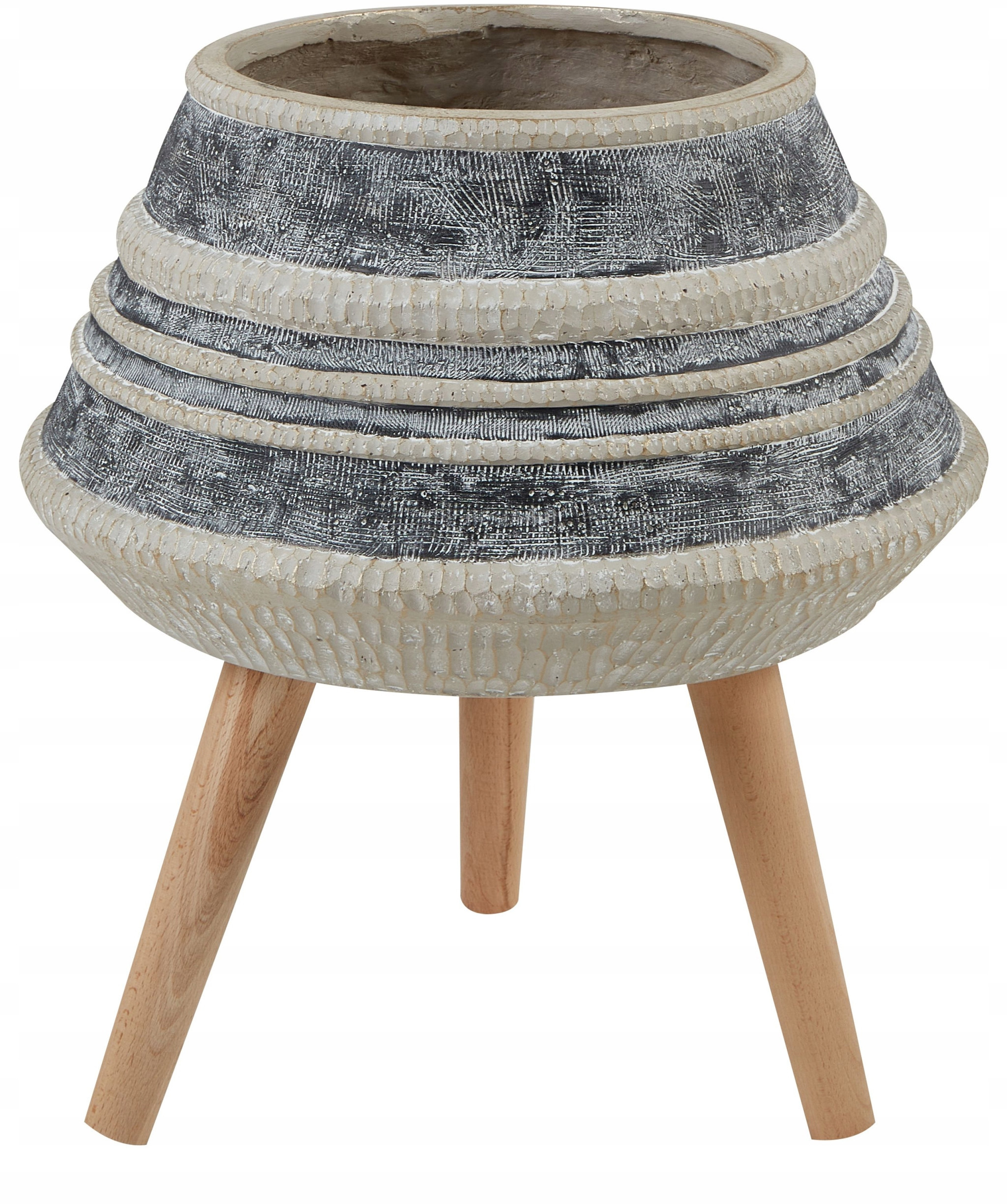 Doniczka na nóżkach ATHAEA Ceramika 37 cm Beżowy – Stylowa dekoracja do Twojego wnętrza